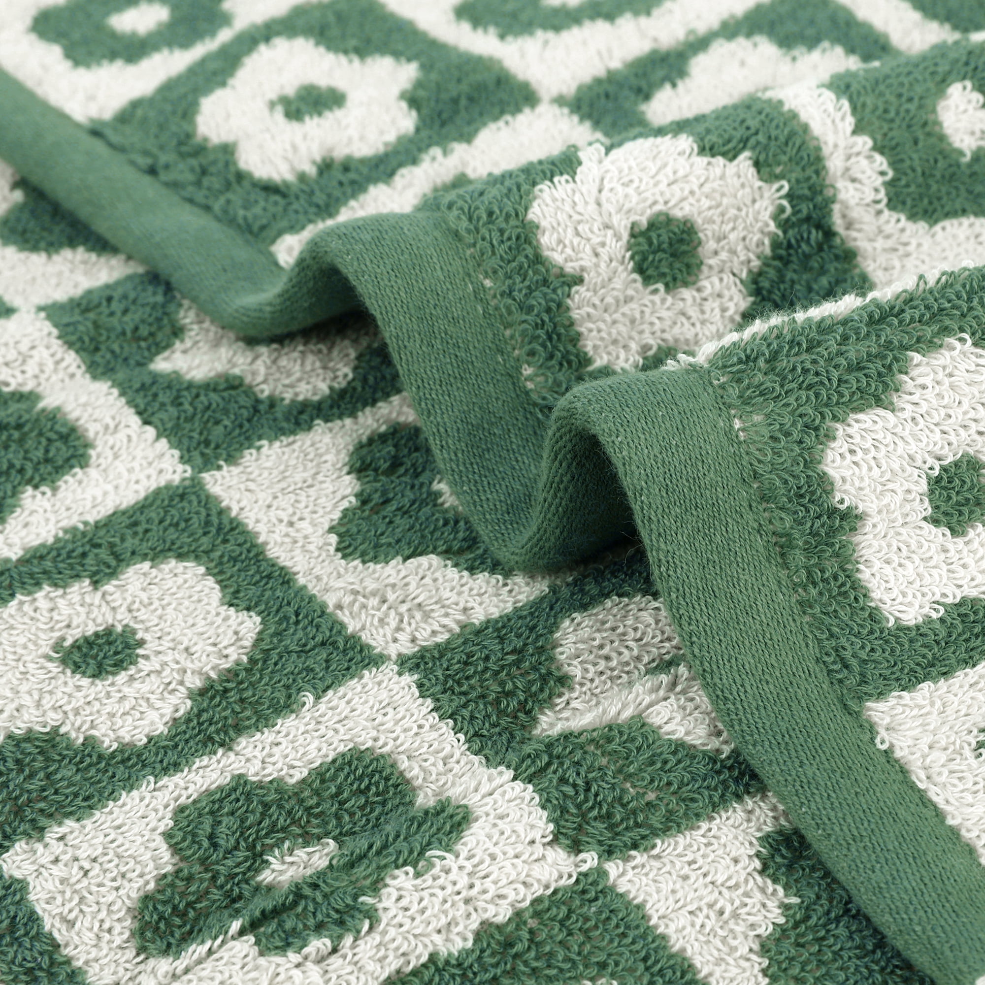 Unique Bargains 4 Pcs Cotton Soft Hand Towel Green/Yellow 14" x 30"/15" x 30"