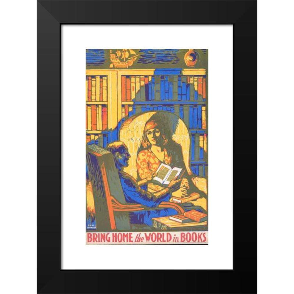Paul Honoré 11x14 Black Modern Framed Museum Art Print Titled - Bring Home the World in Books (1920-1930)