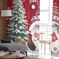 thumbnail image 6 of Red Wooden Gnomes Christmas Sheer Curtains 63 Inches Long, Xmas Tree Snowflakes Winter Light Filtering Window Curtains for Living Room, Rod Pocket Voile Sheer Curtain Drapes, 52"Wx63"L, 2 Panels, 6 of 9