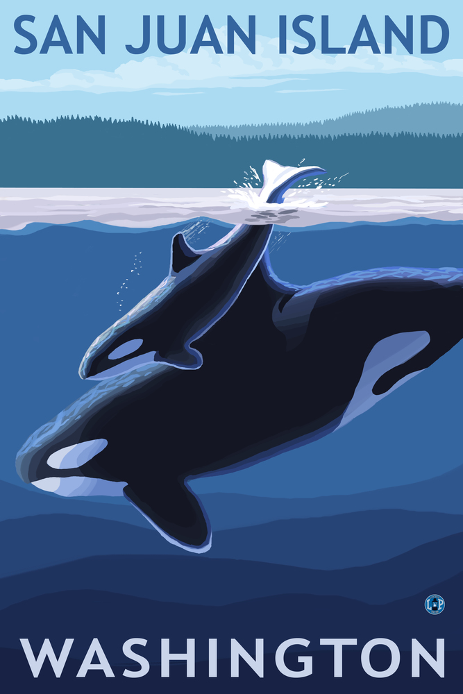 San Juan Island, Washington, Orca and Calf (1000 Piece Puzzle, Size 19x27, Challenging Jigsaw Puzzle for Adults and Family, Made in USA) - image 4 of 4