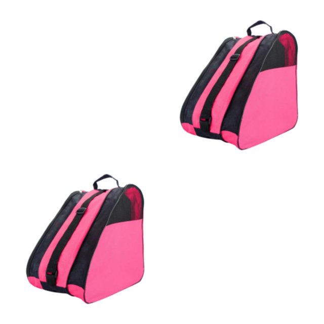 Sonducket Roller Skates Portable Bag Shoulder Strap Shoulder Kids Skating Bag Sports Rosa Rosa 2piezas