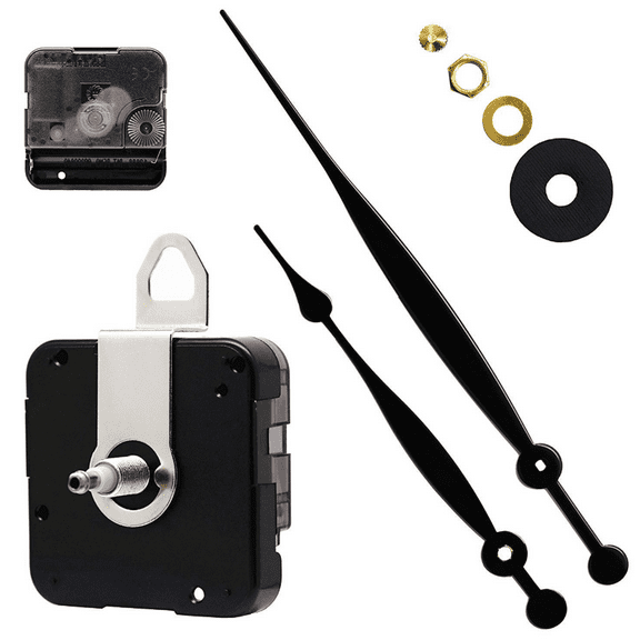 Quartz DIY Wall Clock Movement Mechanisms Battery Powered DIY Repair Parts Replacement with 260 mm/ 10.2 Inch Long Spade Hands