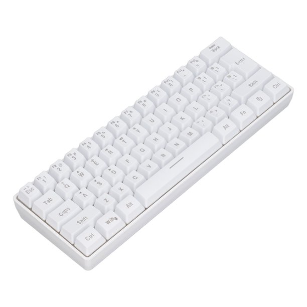 Teclado De 3 Modos, Teclado RGB Silencioso 61 Teclas Recargable 2.4G Inalámbrico Bluetooth Con Cable Para Teléfono Para Tableta