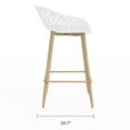 thumbnail image 6 of Jamesdar Kurv Plastic and Steel Counter Stool 2 Piece Set in White & Natural, 6 of 7