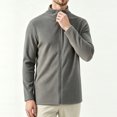thumbnail image 2 of LODIENY Men Full Zip Cardigan Sweater Stand Collar Regular Fit Ribbed Knit Thermal Sweaters Long Sleeve Baggy Casual Fall Winter Outfits Dark Gray XS, 2 of 7
