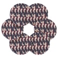 thumbnail image 2 of Haosy Set of 6 Drink Woven Coaster with Holder Heat Resistant Non-Slip Bar Coasters 4 Inches Navy Blue Burgundy Houndstooth, 2 of 7