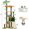 thumbnail image 4 of Uforic 73" Large Cactus Cat Tree Tower with Cat Scratching Posts Cozy Condo Perch for Indoor Cats, Green&Yellow, 4 of 8