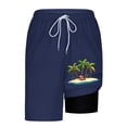 thumbnail image 6 of BRGZLK Mens Swimming Shorts Fashionable Coconut Tree Print Swim Trunks with Compression Liner Quick Dry Beach Vacation Bathing Suit with Pockets, 6 of 6
