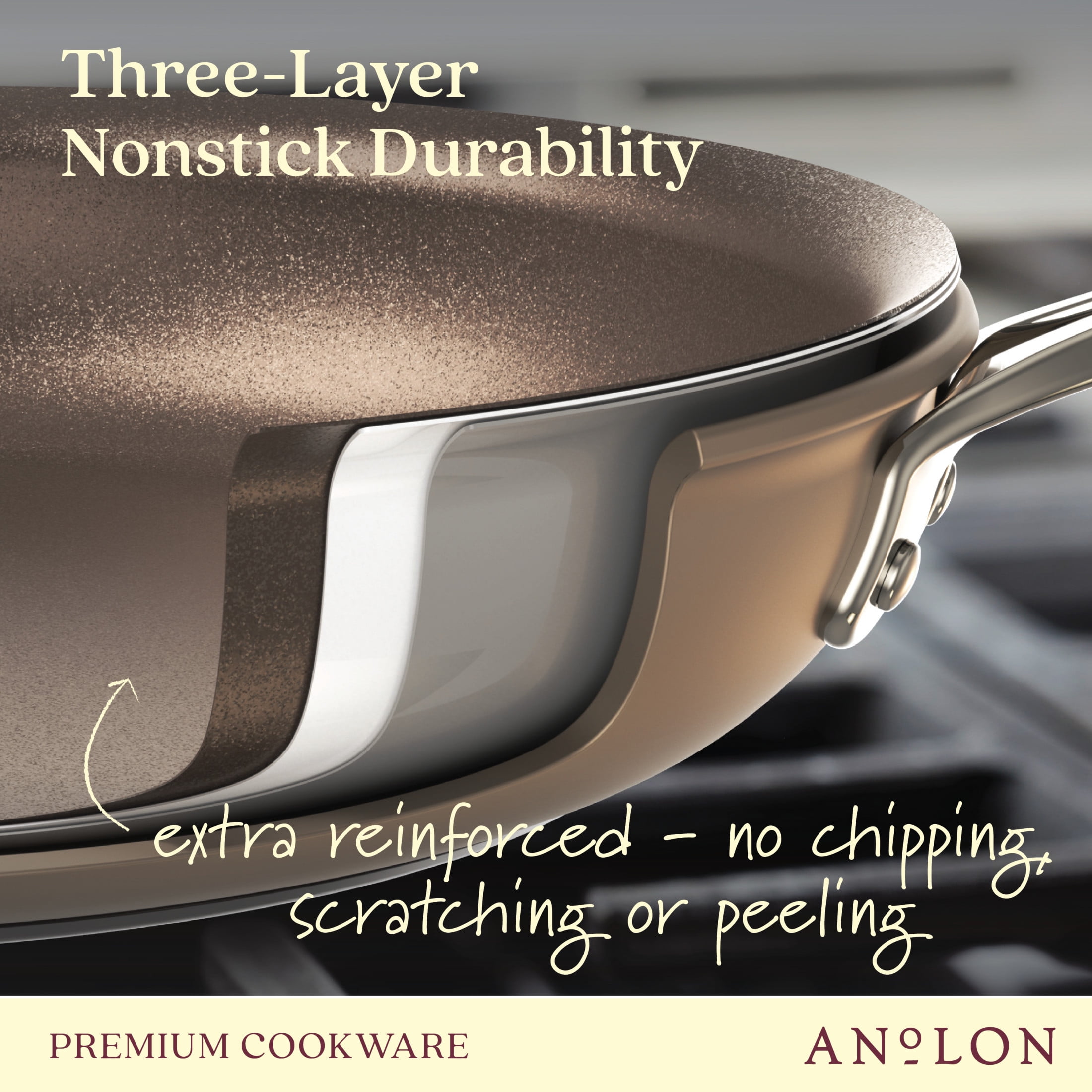 Anolon Ascend 10 Hard Anodized Nonstick Frying Pan Bronze : Target