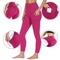 thumbnail image 2 of Cethrio Girls Leggings Size 7-8, Casual High-waisted Stretchy Athletic Yoga Pants with Pockets Hot Pink Size 8, 2 of 7