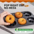 thumbnail image 4 of HONGBAKE Molde para Donuts para Hornear Bandeja para Donuts Profunda Mejorada Paquete de 2 Mini Molde para Bagels de 6 Cavidades para Horno Antiadherente y Resistente - Negro, 4 of 5