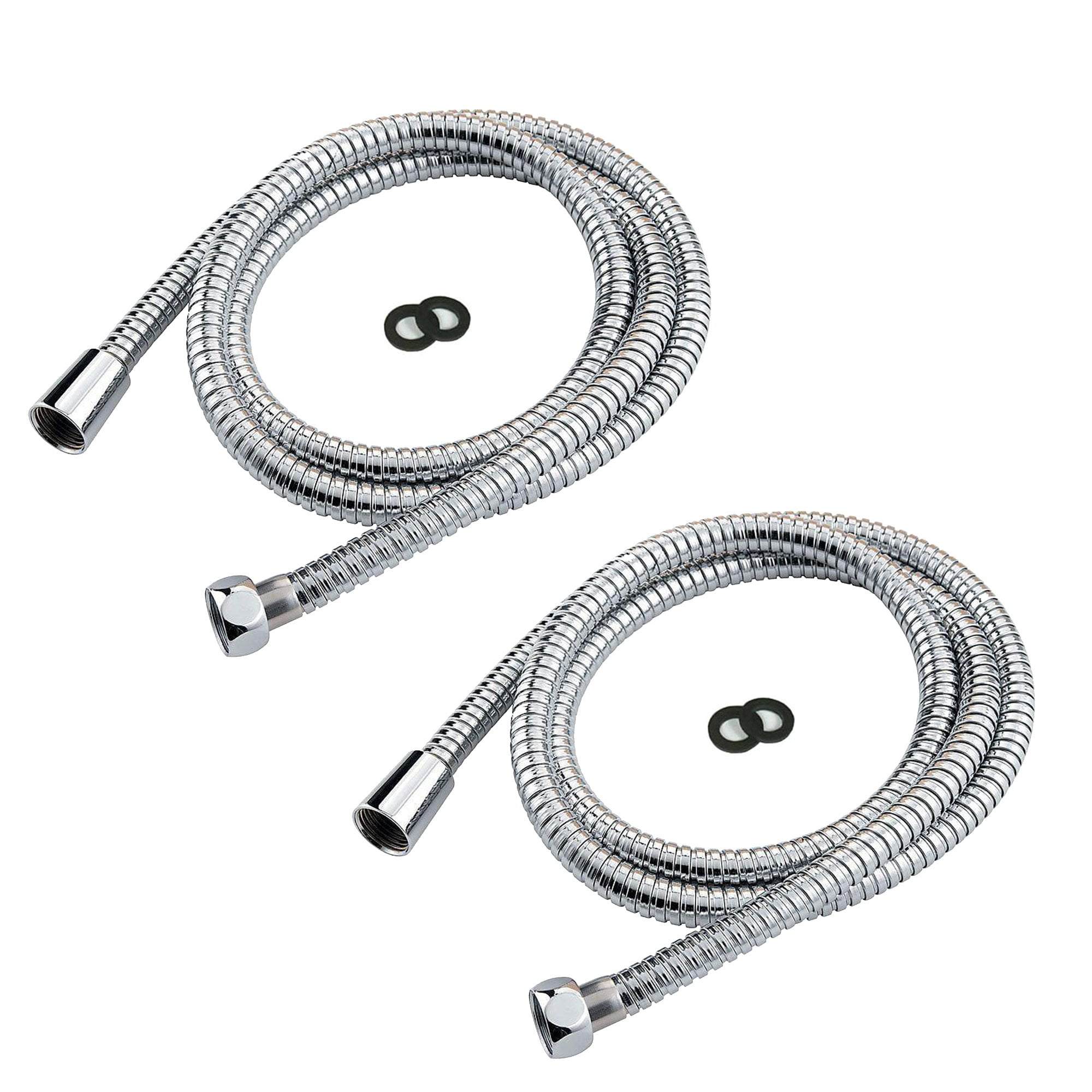 Wideskall 2-Pack 59' inch Long Bathroom Stainless Steel Handheld Flexible Replacement Shower Hose