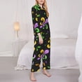 thumbnail image 3 of Lsque Mardi Gras Carnival4 Pattern Long Sleeve Pajama Set for Women - Soft 2-Piece Sleepwear and Loungewear Set with Pockets, Comfy Nightwear-XX-Large, 3 of 7