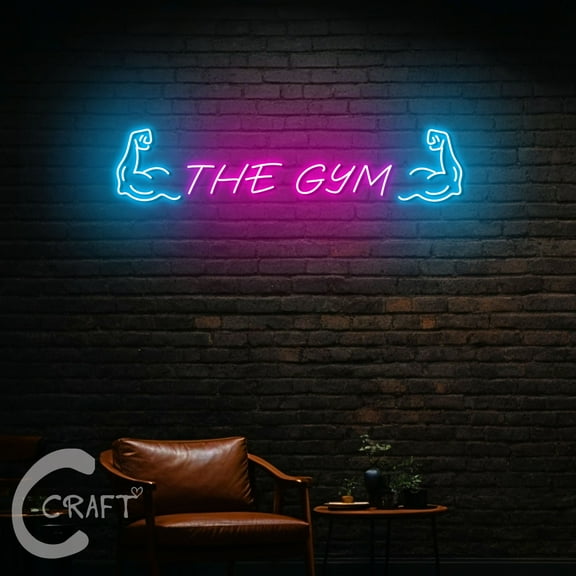 C-CRAFT The Gym Neon Led Light Up 23 inch for Fitness Home Gym Wall Decor