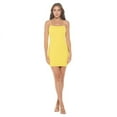 thumbnail image 2 of Yellow Medium Size Women's Sleeveless Mini Cocktail Dress, Spaghetti Strap Bodycon Sexy Going Out Party, Trendy Spring Summer 2024, 2 of 6