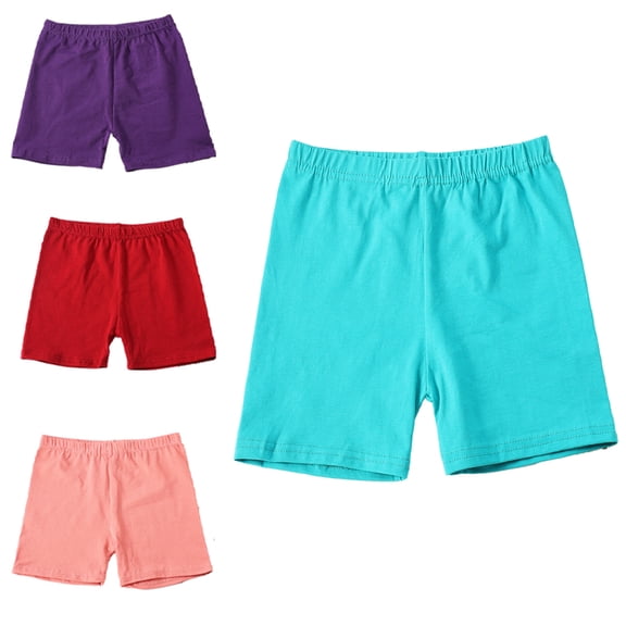 LYMAYTER Girls Solid Pull-On Bike Shorts Toddler Little Soft for 4-16Y Dance Under Dress