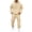 Beige-30914LL, variant on Fleece Men's Sweatshirt Suit 2 Piece Outfit Solid Color Hoodies and Cargo Sweatpants Set Fall Winter Warm Mens Sweatsuits Gray XXL
