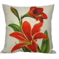 thumbnail image 2 of 18" White and Red Amaryllis Floral Throw Pillow with Insert, 2 of 2