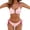 Pink, variant on Minjewel Two Piece Swimsuit Women Color Block Bikini Set Playful Beach Swimwear with Padded Cups,Army Green L