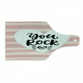thumbnail image 1 of You Rock Cutting Board, Cursive Motivational Typography on Striped Background, Decorative Tempered Glass Cutting and Serving Board, in 3 Sizes, by Ambesonne, 1 of 2