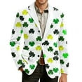 thumbnail image 5 of Levmjia Men's Suit Jacket Corduroy Blazer St. Patrick's Day Green Shamrocks Print Single - Breasted Pocket Stretch S - 4XL Formal Casual Party Outfit, 5 of 8