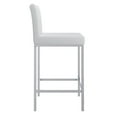 thumbnail image 5 of Contemporary Faux Leather and Metal 26" Counter Stool Set of 2 White and Chrome, 5 of 6