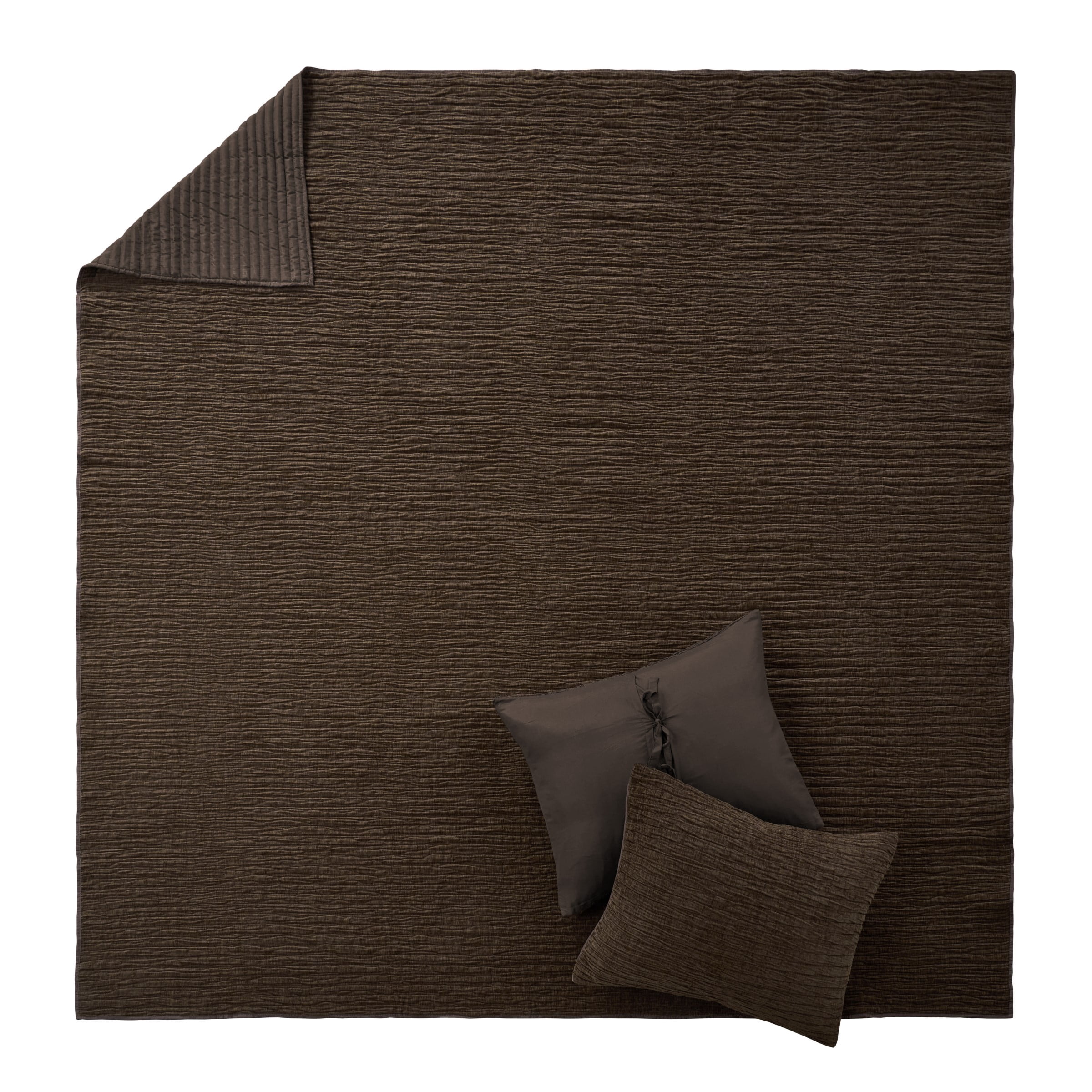Greenland Home Fashions Velvet Crush Chocolate Textured Plush Chenille Coverlet Set, All Ages, 2-Piece Twin/Twin XL