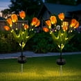thumbnail image 4 of 2 Pack Tulips Flowers, Artificial Flower Decoration, Outdoor Solar Lights, Waterproof Solar Lights Outdoor, Solar Garden Stake Flowers, Decorative Solar Lamp for Patio Lawn, Garden, 4 of 8
