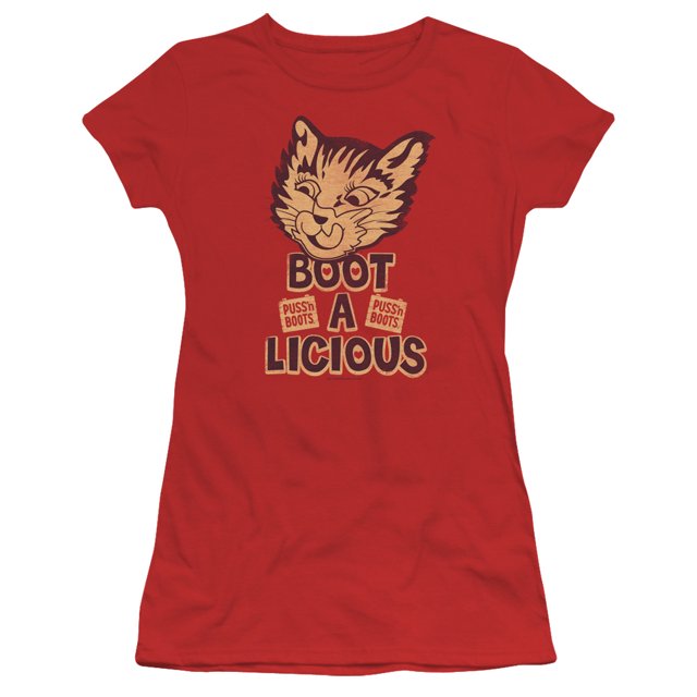 Puss N Bottes Botte A Licious Juniors T-Shirt à Manches Courtes Rouge SM