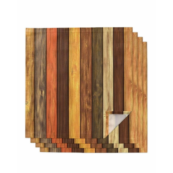 Hokiten Kitchen Dinner Napkins Set of 4 Farmhouse Orange Brown Cloth Napkins Reusable Washable Table Napkins for Weddings Cocktail Parties Holiday Table Decor 20x20 Inch