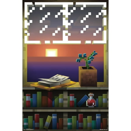Minecraft Window Video Gaming Poster 22x34