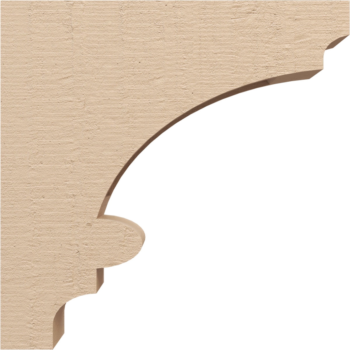 4"W x 16"D x 16"H Thin Diane Rough Cedar Woodgrain TimberThane Corbel, Primed Tan