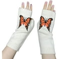 thumbnail image 1 of Long Knitted Fingerless Mittens With Large Design Warm Thermal Winter Fall Fashion For Ladies, 1 of 6