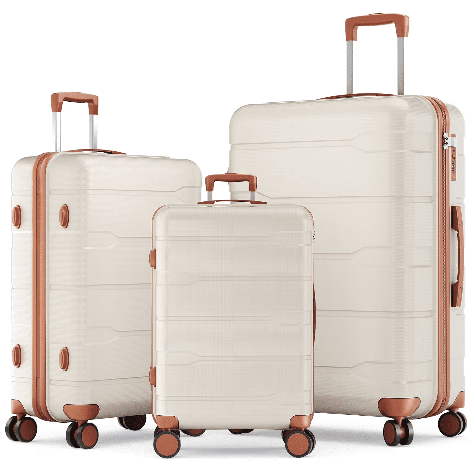 Rockland Luggage 3-Piece Hardside ABS Spinning Luggage Set, Black