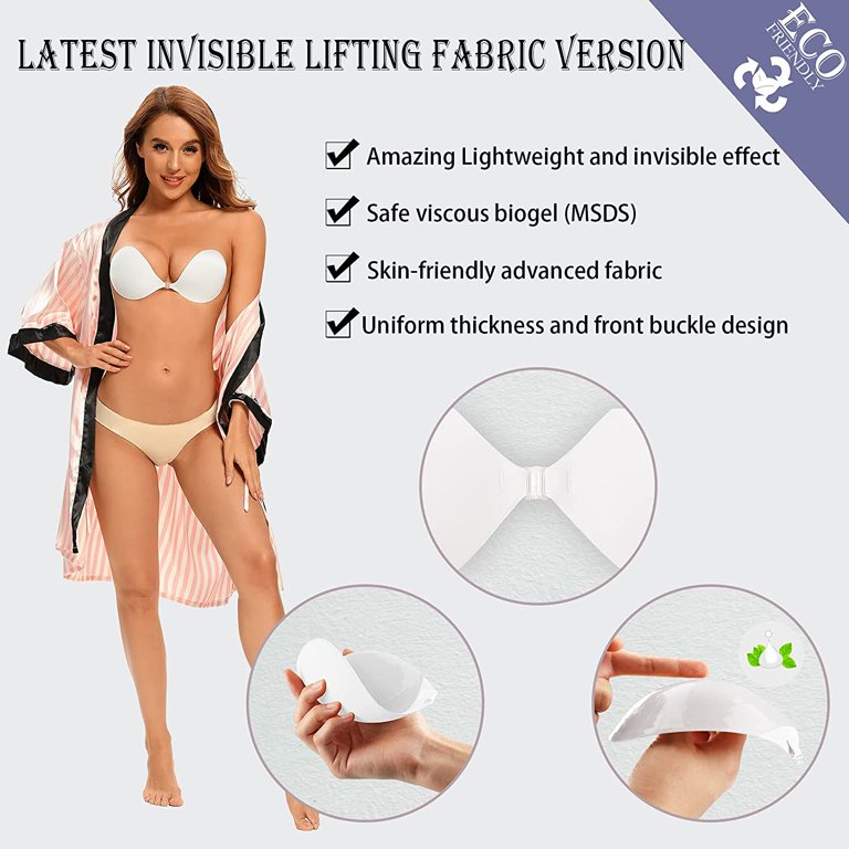 lalaWing Adhesive Bra Strapless Sticky Bra Invisible Push up Bra Strapless  Silicone Backless Covering Nipple Bra for Women, Nude+black, 34B :  : Clothing, Shoes & Accessories