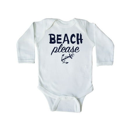 

Inktastic Beach Please with Anchor Gift Baby Boy or Baby Girl Long Sleeve Bodysuit