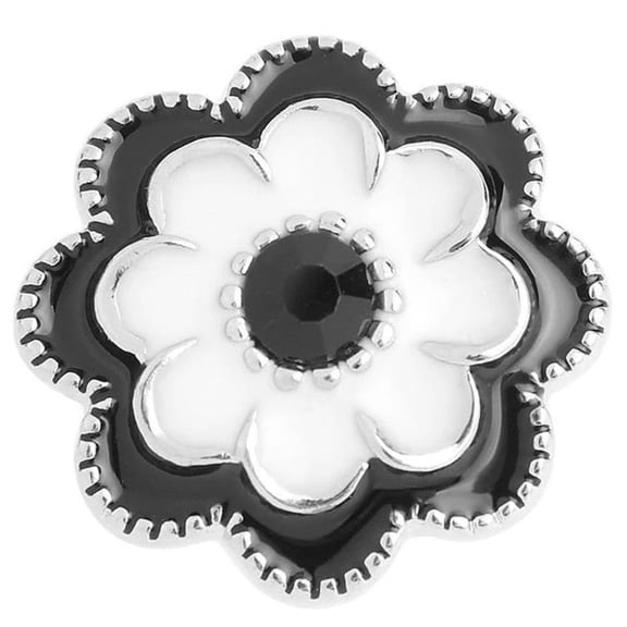 Flower Enamel Rhinestone Snap Jewelry Ginger Charm Button, For Interchangeable DIY Customizable Accessories