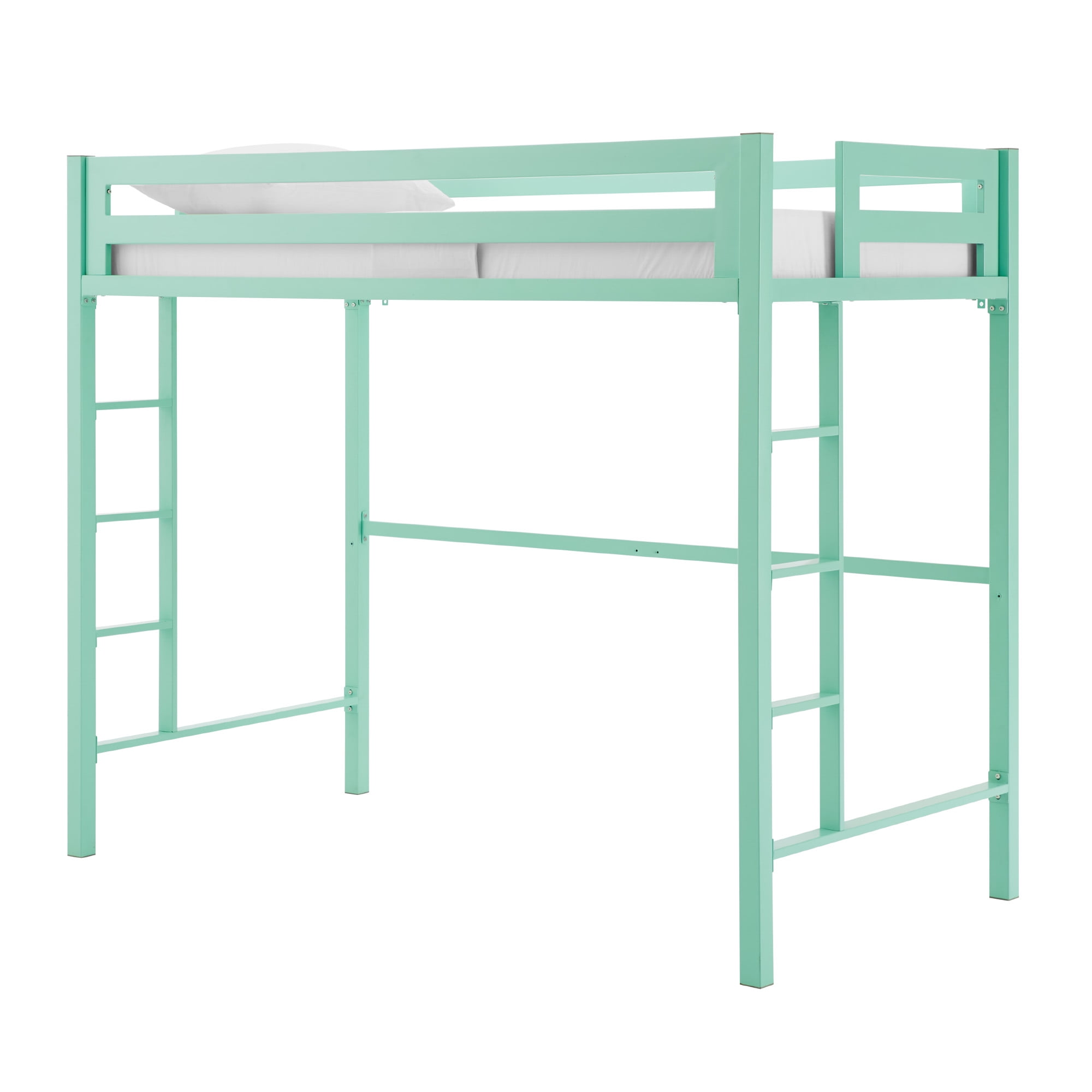 Walker Edison Premium Deluxe Twin Metal Loft Bed, Mint