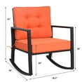 thumbnail image 2 of Costway Patio Rattan Rocker Chair Outdoor Glider Wicker Rocking Chair Cushion Lawn Deck, 2 of 9