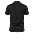 thumbnail image 4 of Diufon Men's Cotton Shirts Short Sleeve Vintage Lace Up V Neck Pullover Tops Casual Business Golf T-Shirt, 4 of 9