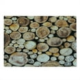 thumbnail image 2 of Rustic Cutting Board, Wooden Logs Background Circular Shaped Oak Tree Life and Growth Theme Print, Decorative Tempered Glass Cutting and Serving Board, Large Size, Pale Sand Brown, by Ambesonne, 2 of 5