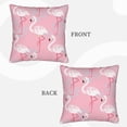 thumbnail image 3 of Bingfone Pink Flamingo Linen Throw Pillow Covers Cushion Case Pocket Button Vintage Farmhouse Pillowcase-20"x20", 3 of 9
