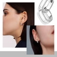 thumbnail image 5 of Alexcraft Hypoallergenic Nickel-Free Silver Plated Huggie Hoop Earrings for Women, Chunky Geometric Minimalist Design, 5 of 6