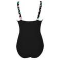 thumbnail image 5 of Enjoytime Swimsuit for Women Printed V Neck Tummy Control 1 Piece Bathing Suits Adjustable Straps Ruched Slimming Swimwear, 5 of 6