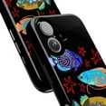 thumbnail image 2 of Colorful Fish Art Phone Case, Vibrant Aquarium Sea Life Design on Black Background, Protective iPhone Cover Fits iPhone 16 15 14 13 12 11 Pro Max Mini, 2 of 6
