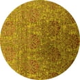thumbnail image 1 of Ahgly Company Machine Washable Indoor Round Oriental Yellow Industrial Area Rugs, 6' Round, 1 of 4