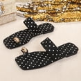 thumbnail image 4 of Women Polka Dot Square Toe Two Strap Slide Sandals Casual Summer Flat Shoes Black 7, 4 of 9