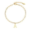 Personalized Planet Women's Initial Charm Paperclip Chain Bracelet