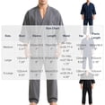 thumbnail image 3 of YUANxueke Mens Cotton Kimono Pajama Sets 3/4 Sleeve Tie Front Shirt & Pants 2-Piece Sleepwear Outfits, 3 of 4