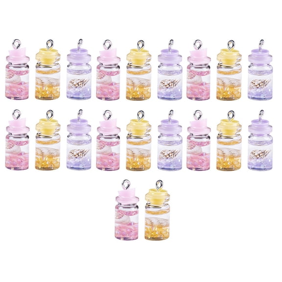 Raindrops  20 Pcs Wishing Bottle Pendant Keychain Charms Drift Colorful